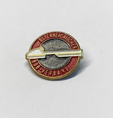 Osterreich Austria Bobsled Federation Lapel Pin Enamelled Vintage Pinback Bobcar - Image 1 of 4