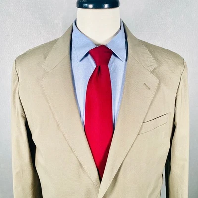 J экипажа Blazer Kenmare Blazer мужской 42S бежевый хлопок Sport пальто куртка Seersucker - Изображение 1 из 4