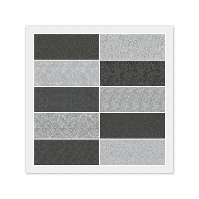 Tela 100% Algodón NEGRO Y GRIS - 10 CUARTOS DE GRASA o 20 Tiras JELLY ROLL Foto 1 de 4