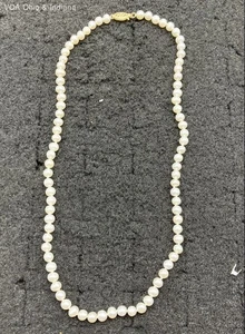 Real Pearl Necklace w 14k Yellow Gold Clasp 18" DCP Brand - Picture 1 of 8