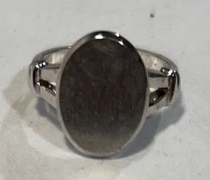 Sterling Silber - gravierbarer Siegelring Größe 5 oval - 4 g Neu - Bild 1 von 3