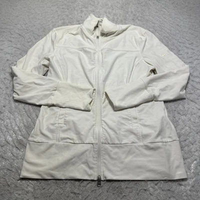 Chaqueta Nike Fit Dry Track blanca lisa cremallera completa para mujer talla grande L Foto 1 de 4