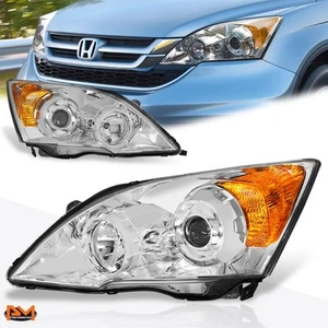 For 07-11 Honda CRV Projector Headlight Replacement Chrome Housing Amber Corner - Picture 1 of 6