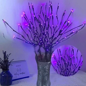 DK177 2 Pack Led Branch Light Battery Operated Lighted Vase Purple - Picture 1 of 4