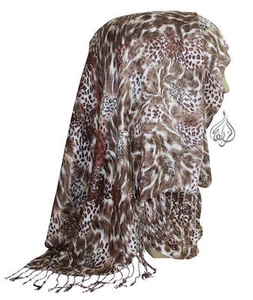 TIGER SCARF SHAWL MUSLIM HIJAB 62 X 23" | WOMEN HEAD WRAP | MODEST SCARF Brown - Picture 1 of 2