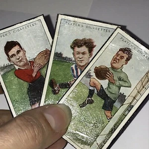 Set of 3 Rugby Fridge Magnets Made From Vintage Cigarette Cards BAKER EDWARDS - Picture 1 of 9