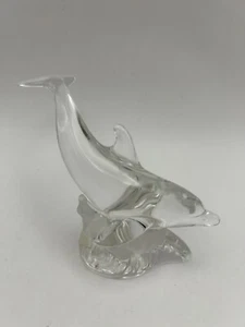 Vintage Nachtmann Clear Crystal Dolphin Figurine 3"H - Picture 1 of 7