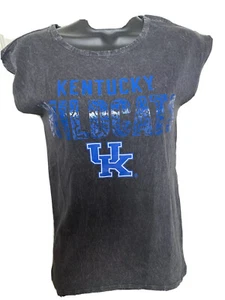 Gen-2 Kentucky Wildcats Juniors Black Mineral Wash Flutter Sleeve Tee XS - Picture 1 of 6