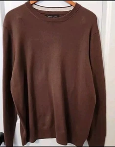 Christian Lacroix Mens 100% Extra Fine Merino Wool Sweater Size XL Brown Luxury - Picture 1 of 6