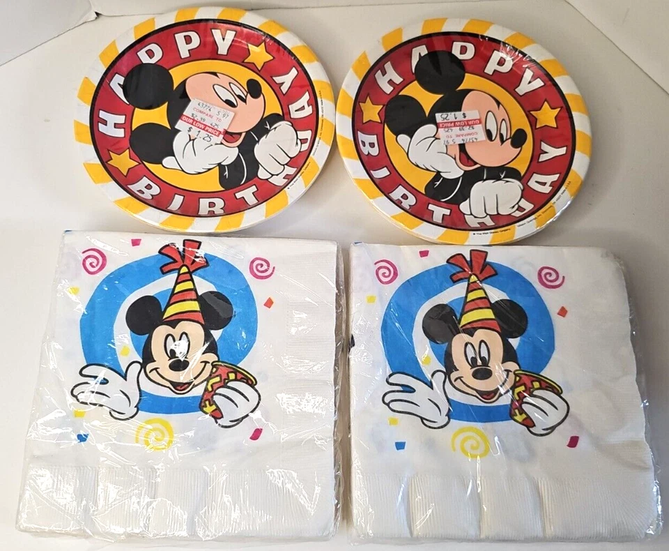 Disney Platos de Papel Gibson Paquete de 8 Servilletas 7 Pulgadas Mickey Mouse Contempo Lote De 16 De Colección Foto 1 de 4