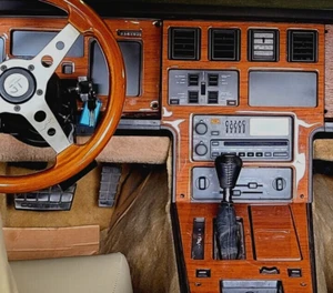 FOR CHEVY CORVETTE C4 1984-1989 DASH TRIM KIT AUTO INTERIOR SET GOLDEN BURL WOOD - Picture 1 of 6