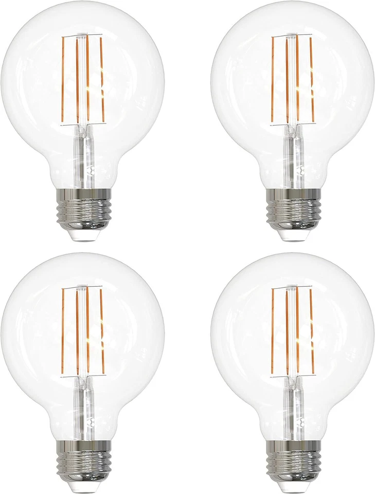 4Pack G25 Vanity Globe Light Bulbs, Vintage Filament, 2700K, 8.5W (100W), 800LM - Image 1 of 1