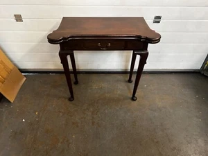Vintage Antique Wooden Console Card Table Fold Out Playing Games Victorian Old - Picture 1 of 14