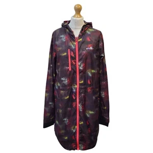 Ellesse Purple Pink Abstract Hood Raincoat Uk Women's Size L K966 - Picture 1 of 6