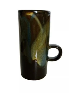 4 Vintage CAFFE D'VITA Drip Glazed Pottery Stoneware Espresso Coffee Mugs Brown - Picture 1 of 8