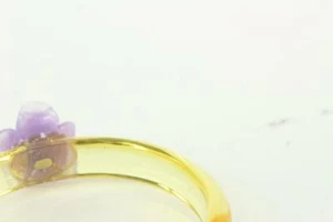 Chanel Translucent x Purple 01P Camellia Rose Flower Bangle Bracelet 830ca32 - Picture 1 of 12