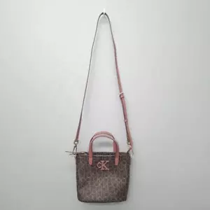Calvin Klein CK Signature PVC Brown & Terra Rose Small Crossbody Bag Purse - Picture 1 of 12