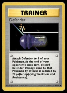 Defender 80/102 Pokemon Card Base Set Shadowless Uncommon Trainer LP M6 - Picture 1 of 2