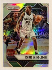 2016-17 Prizm Khris Middleton Silver Holo Prizm Refractor SP #12 Milwaukee Bucks