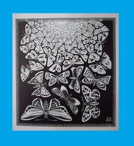 MC Escher Butterflies Realism & Optical Illusions 11x8" Graphic Art Print - Picture 1 of 8