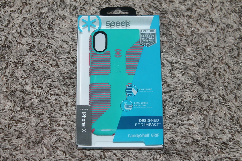 SPECK CANDYSHELL GRIP CASE FOR IPHONE X, BLUE AND PINK BRAND NEW - Image 1 of 1