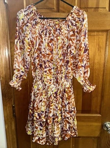 Mini Vestido Poupette St. Barth Sylvia Cintura Fuera del Hombro Naranja Talla Pequeña Transparente - Imagen 1 de 6
