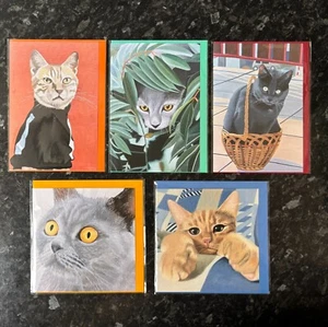 Cat greetings cards, birthday card, cute, ginger, grey, black, tabby, funny, art - Picture 1 of 21