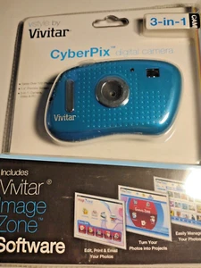 Vivitar Blue VSTYLE CyberPix 3-IN-1 DIGITAL CAMERA W/ IMAGE ZONE SOFTWARE New - Picture 1 of 16