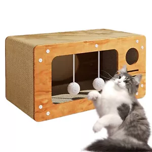 18in Cat House Cat Scratcher Cardboard Lounge Bed Pet Cat Scratching Board - Picture 1 of 12
