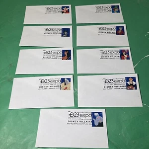 Buste timbrate Disney primo giorno numero lotto di 9 cattivi D23 Expo - Foto 1 di 9