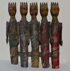 Vintage Holz Wanddeko Puppe Kinder Volksmärchen primitives Diorama, Nepal, D15 - Bild 1 von 3