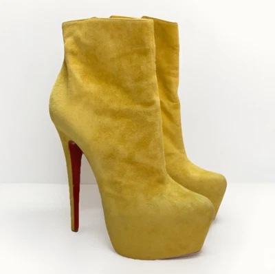 Botas Christian Louboutin Daf Booty camurça amarela (tamanho 38.5) - Imagem 1 de 4