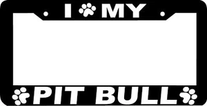 PIT BULL DOG paw print License Plate Frame - Picture 1 of 1
