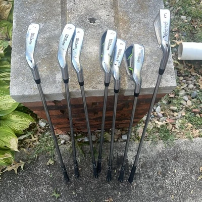 Wilson Linear XD Iron Set 5-PW + John Daly Hippo 3 Irons Stainless 7 Total Clubs - Image 1 of 4