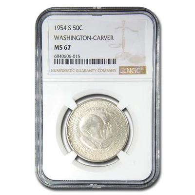 1954-S Washington Carver Commemorative Half Dollar MS-67 NGC - Image 1 of 3