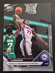 2025-26 TOPPS NOW Card ll 76ERS VJ EDGECOMBE DEBUT 10/22/25 - Card in Hand! - Picture 1 of 2