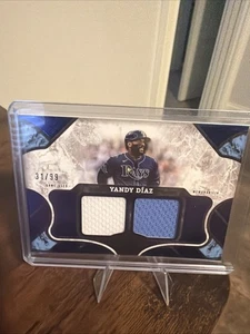 2025 Topps Tier One Dual Relic Yandy Diaz Rays Blue Foil /99 A0192 - Picture 1 of 2