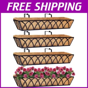 Versatile 30-Inch Hanging Planter Baskets with 100% Coconut Liners - 4 Pack - Picture 1 of 10