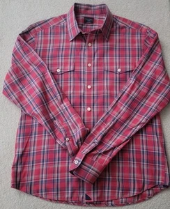 UNTUCkit Mens Flannel Shirt Medium Classit Fit Pink Plaid Cotton Button Front - Picture 1 of 4