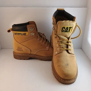 CAT Caterpillar P70042 Men's Second Shift Soft Toe Work Leather Boots Shoes - Picture 1 of 15
