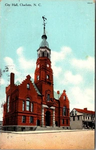 Blick auf das Rathaus, Charlotte NC um 1909 alte Postkarte V25 - Bild 1 von 2