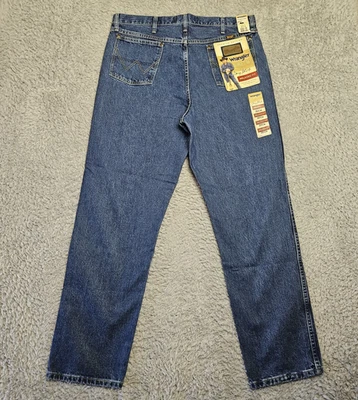 Мужские джинсы Wrangler George Strait 38x34 синие прямые штанины джинсовая ткань новые с бирками - Изображение 1 из 4