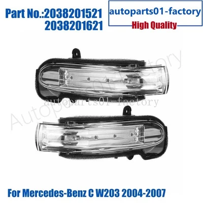 Luz de señal de espejo retrovisor para Mercedes-Benz Clase C W203 C230 C240 C32 2004-2007 2 piezas Foto 1 de 4