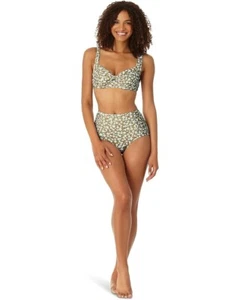 Anne Cole Retro Top Women's 34DD/36D Green Ditsy Floral Twist Front Swim JDM1097 - Picture 1 of 8