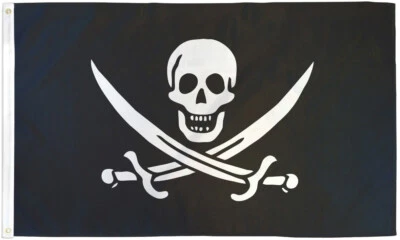 Jack Rackham Pirate Flag 3x5ft Jolly Roger Boating Flag Skull Flag - Image 1 of 2