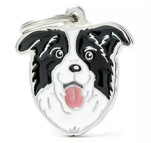 Border Collie Dog ID Tag (03N) - Engraved FREE - Personalised Charm Keyring - Picture 1 of 3