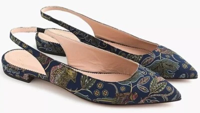 J. Planos Crew Gwen con tirantes en botánico guepardo azul marino leopardo talla 8 sin caja Foto 1 de 4