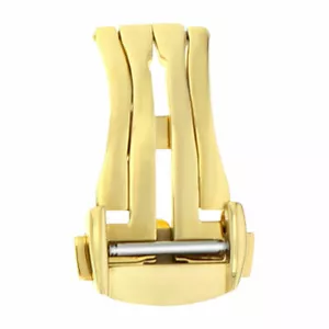 18MM BUCKLE STRAP BAND CLASP LEATHER DEPLOYMENT FOR OMEGA SEAMASTER PLANET GOLD - Picture 1 of 4