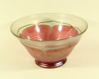 Stuart Abelman  Signed  Large Art Glass Pulled Feather Bowl 11 3/4'' Inches