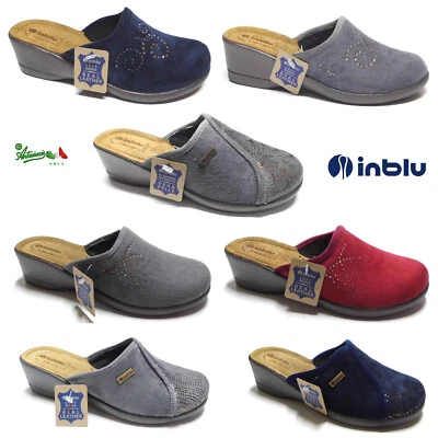 OFFERTA INBLU pantofole donna solettaPELLE SOFT tacco medio (5cm) invernali DE